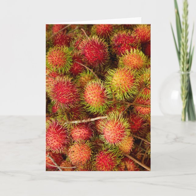 Rambutan Fruit at Can Duoc Market Card (Front)