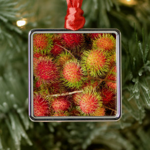 Rambutan Fruit at Can Duoc Market Metal Tree Decoration