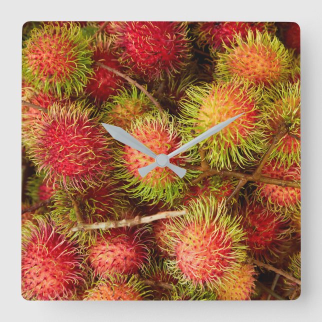 Rambutan Fruit at Can Duoc Market Square Wall Clock (Front)