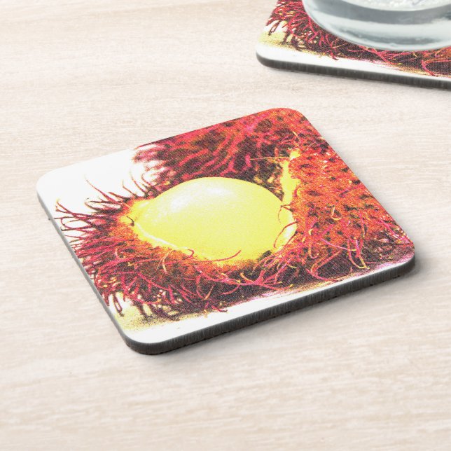"Rambutan Fruit" Cute Photo. Buy Now Coaster (Left Side)