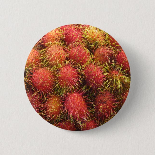 Rambutan Tropical Fruit 6 Cm Round Badge (Front)
