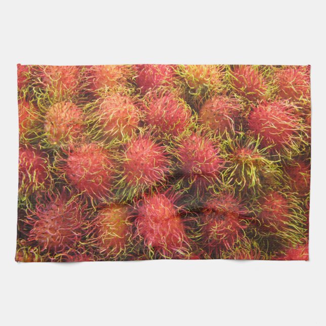 Rambutan Tropical Fruit Tea Towel (Horizontal)
