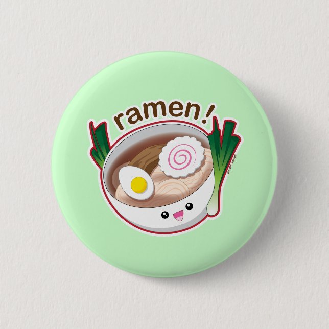 Ramen! 6 Cm Round Badge (Front)