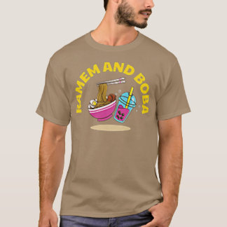 Ramen And Boba Food Bowl Asian Cuisine Noodles Ram T-Shirt