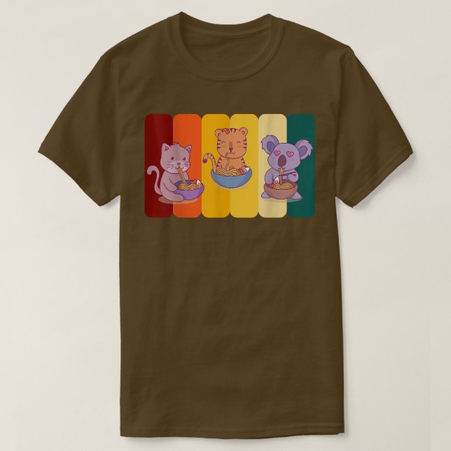 Ramen Animals Noodle  T-Shirt (Design Front)