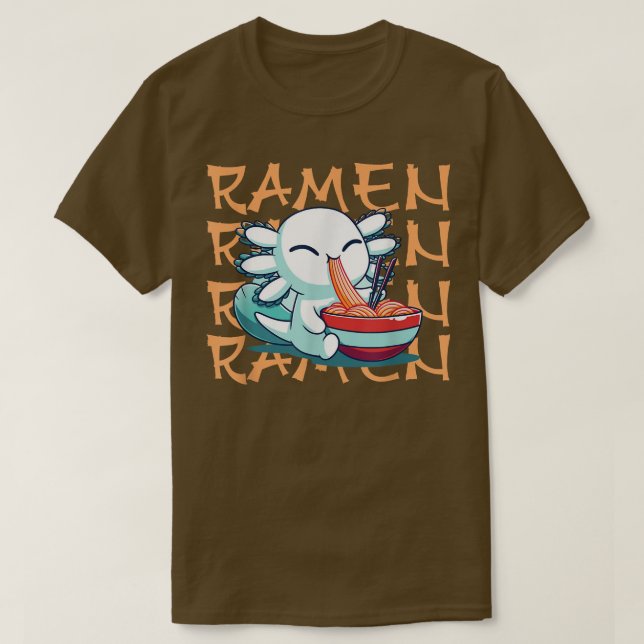 Ramen Aolotl Kawaii Anime Japanese Food  T-Shirt (Design Front)