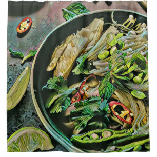 Ramen artwork shower curtain