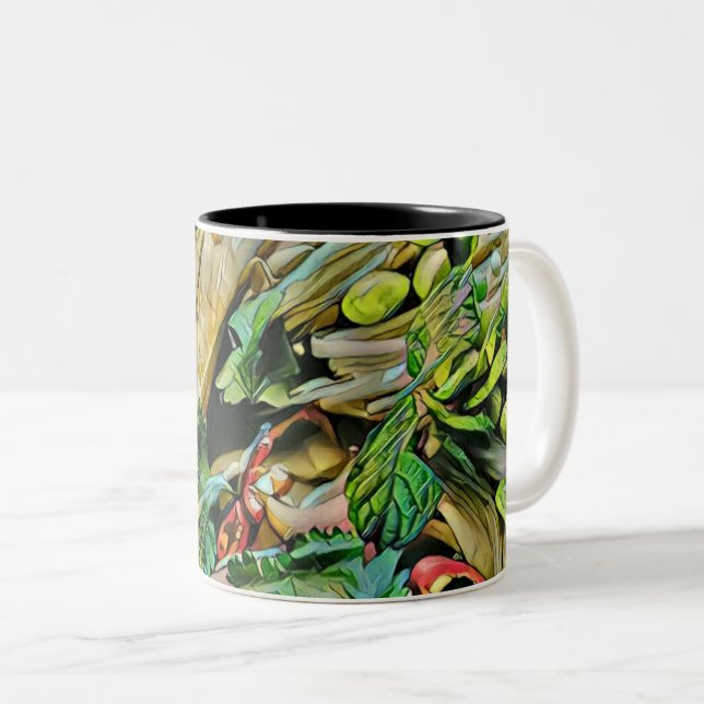 Ramen artwork Two-Tone coffee mug (Front Right)