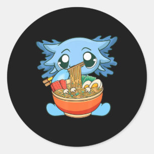 Ramen Axolotl Kawaii Anime Japanese Food Gift Girl Classic Round Sticker