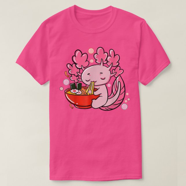 Ramen Axolotl Kawaii Japanese Anime Noodles Girls  T-Shirt (Design Front)