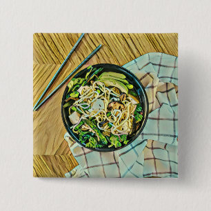 Ramen birthday gift 15 cm square badge