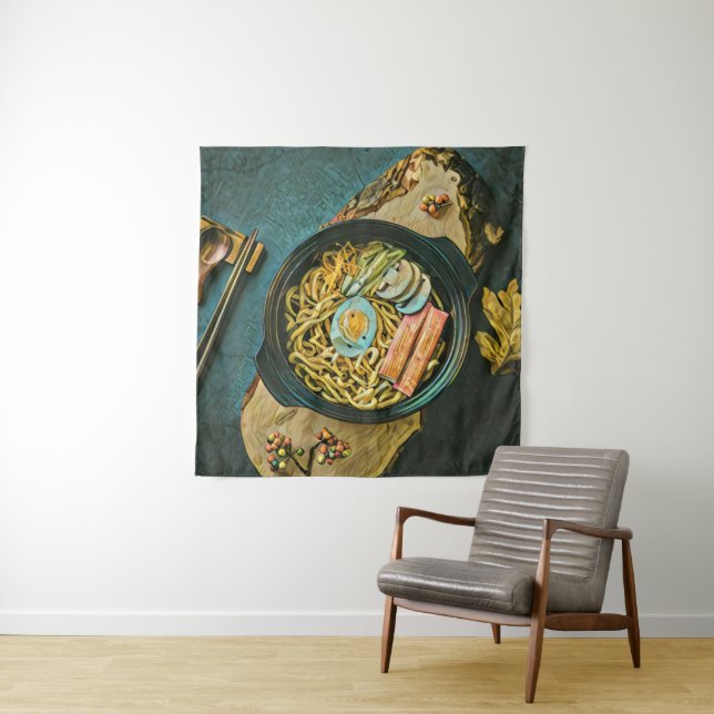 Ramen birthday gift tapestry (In Situ)