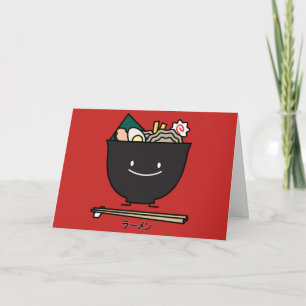 Ramen Bowl chopstick pork seaweed Japanese noodles Thank You Card