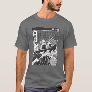Ramen Bowl Surfing Kanagawa Wave Japan Aesthetic V T-Shirt