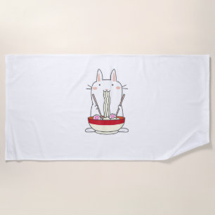 Ramen Bunny Japanese Noodles Kawaii Rabbit Tee Gi Beach Towel