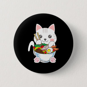 Ramen Cat Anime Bowl Kawaii Neko Japanese Food Gir 6 Cm Round Badge