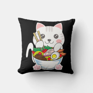 Ramen Cat Anime Bowl Kawaii Neko Japanese Food Gir Cushion