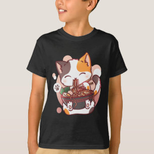 Ramen Cat Anime Bowl Kawaii Neko Japanese T-Shirt
