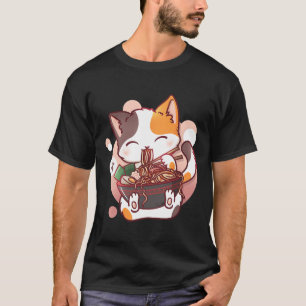 Ramen Cat Anime Bowl Kawaii Neko Japanese  T-Shirt