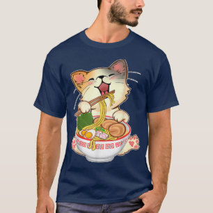 Ramen Cat Anime Kawaii Japanese Gift Girls Officia T-Shirt