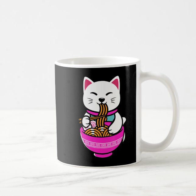 Ramen Cat Anime Neko Gift Kawaii  Coffee Mug (Right)