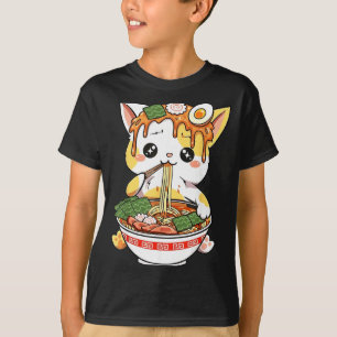 Ramen Cat Design Kawaii Style Funny Japanese Anime T-Shirt