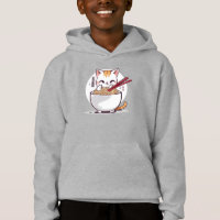 Ramen Cat Eating Noodles Design T-Shirt