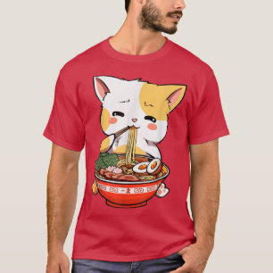 Ramen Cat Eating Noodles Kawaii Anime Merch Gift G T-Shirt