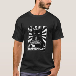 Ramen Cat Japanese Noir Radiant Poster Artwork  T-Shirt