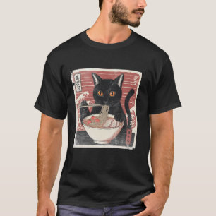Ramen Cat Japanese Vintage Art Anime Lover Noodles T-Shirt