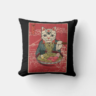 Ramen Cat Kawaii Anime Japanese Food Girls Officia Cushion