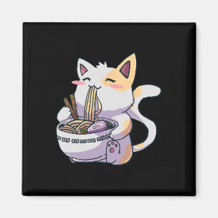 Ramen Cat Kawaii Anime Japanese Kawaii Neko  Magnet