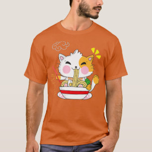 Ramen Cat Kawaii Anime Japanese Ramen Life Kitten  T-Shirt
