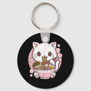 Ramen Cat Kawaii Anime Ramen Cat Cat Lovers Kawaii Key Ring