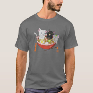 Ramen Cat Kawaii Neko Anime Cats Japanese Noodles T-Shirt