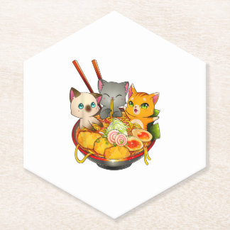 Ramen Cat Kawaii Neko Anime Otaku Cats Japanese Paper Coaster