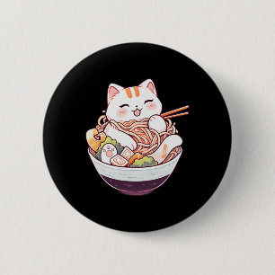 Ramen Cat Kawaii Neko Cute Anime Shirt For Men Wom 6 Cm Round Badge
