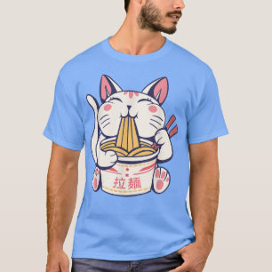 Ramen Cat Kawaii Neko Japanese Noodles Funny Anime T-Shirt