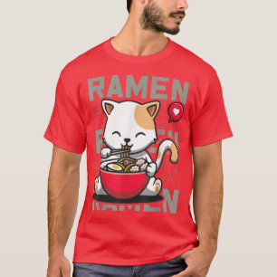 Ramen Cat Neko Anime Kawaii Japanese Merch Gifts W T-Shirt