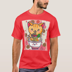 Ramen Cat Neko Japanese Kawaii Anime Cat Ramen Noo T-Shirt