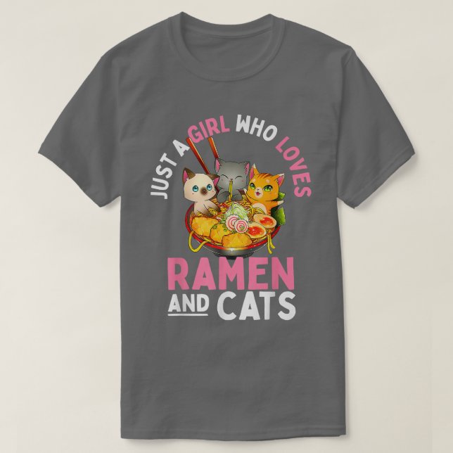 Ramen Cat Neko Kawaii Anime Cats Gift Girl Teen Gi T-Shirt (Design Front)