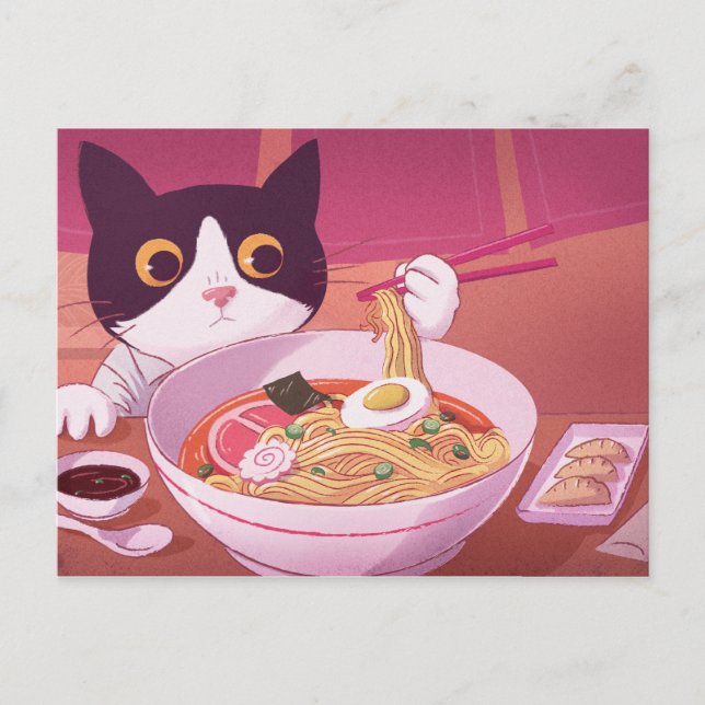 Ramen Cat Postcard (Front)