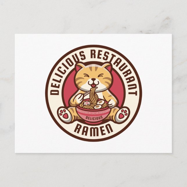 Ramen Cat  Postcard (Front)