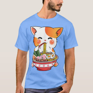Ramen Cat Shirt Women Anime Japanese Noodles Kawai
