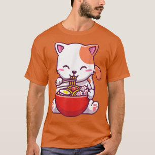 Ramen  Cat T Kawaii Anime Tee Japanese Noodles 