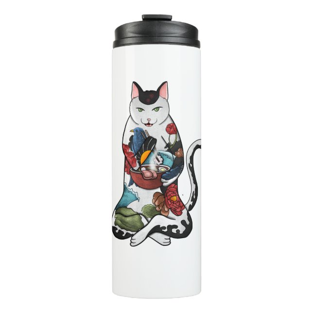 ramen cat thermal tumbler (Front)