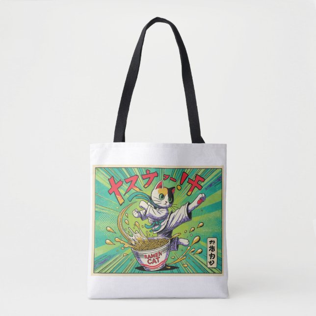 Ramen Cat Tote Bag (Front)