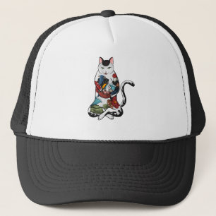 ramen cat trucker hat