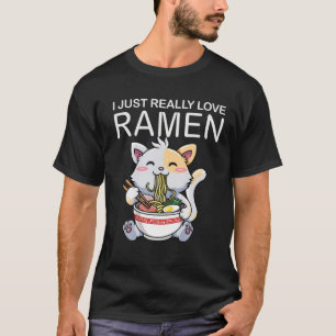 Ramen Cats Kawaii Anime Japanese Food Like Noddles T-Shirt