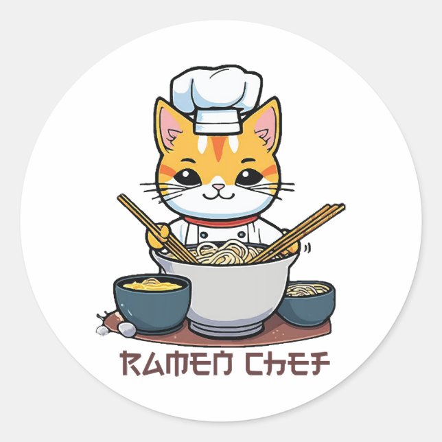 Ramen Chef Classic Round Sticker (Front)